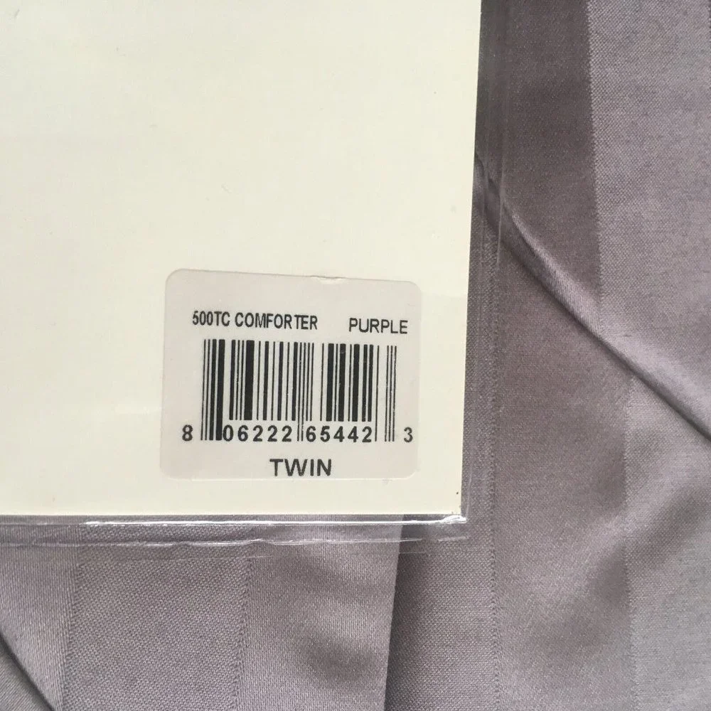 new LILAC PURPLE Wamsutta Dream Zone STRIPED 2-pc 100% Cotton TWIN Comforter Set